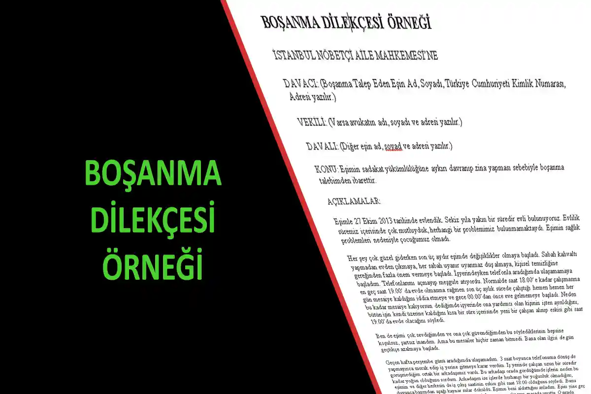 Boşanma Dilekçesi Örneği