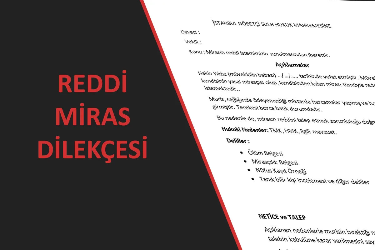 Reddi Miras Dilekçesi