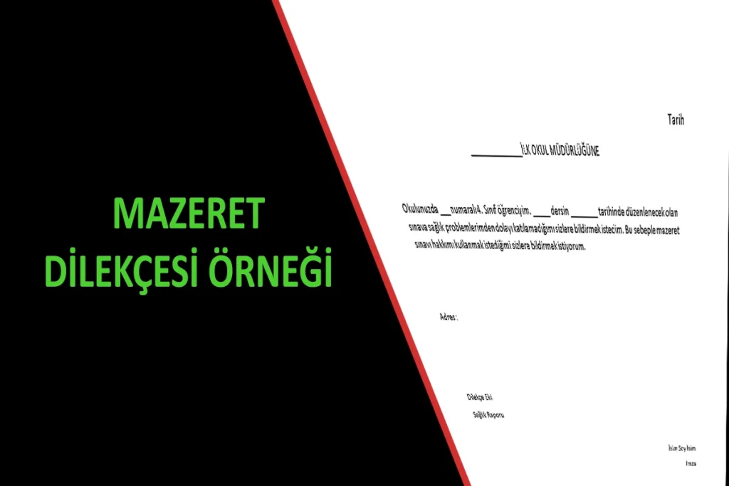 Mazeret Dilekçesi Örneği