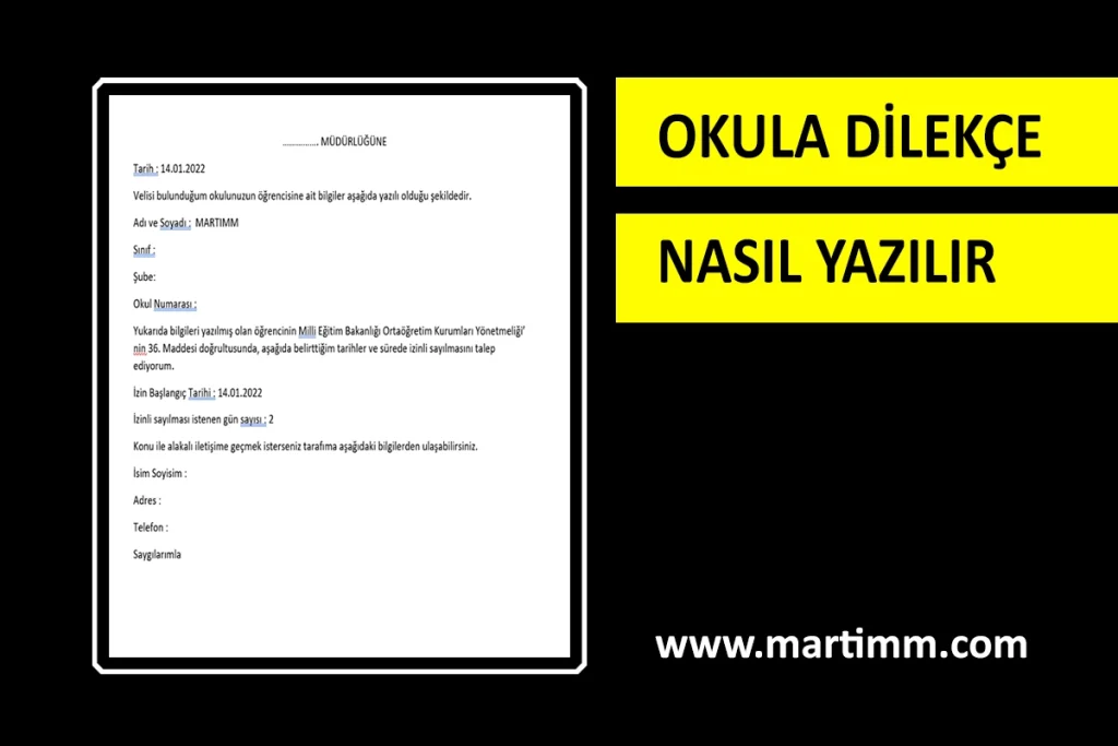 Okula Dilekçe Nasıl Yazılır