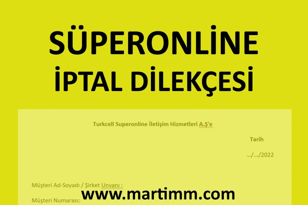 Süperonline İptal Dilekçesi