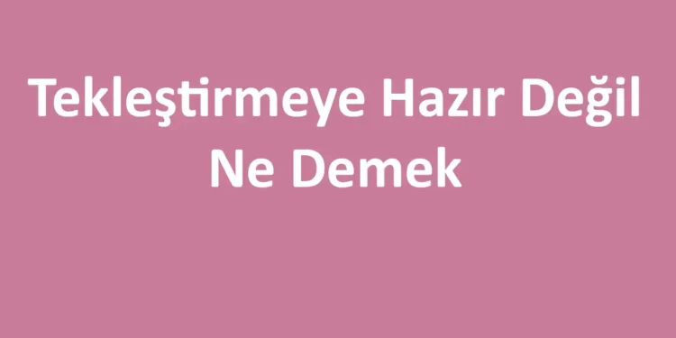 Tekleştirmeye Hazır Değil Ne Demek